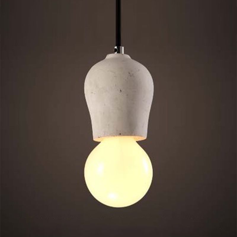 Small Ciment Pendant Light Ayémorrat nordique 1 Éclairage de suspension de tête pour salle à manger