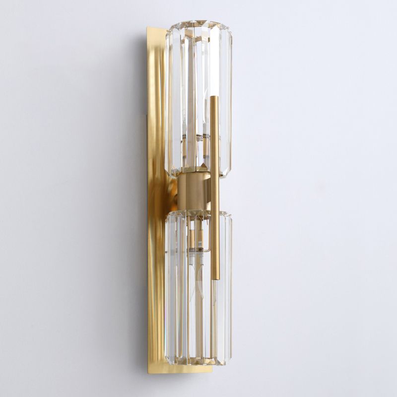 Nordic Style Wall Mount Light Crystal Cylinder Shape Wall Lamp for Bedroom