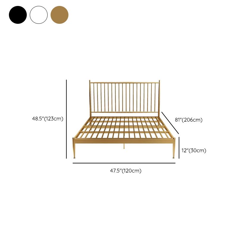 Iron Open-Frame Bed Contemporary Standard Bed with Metal Legs