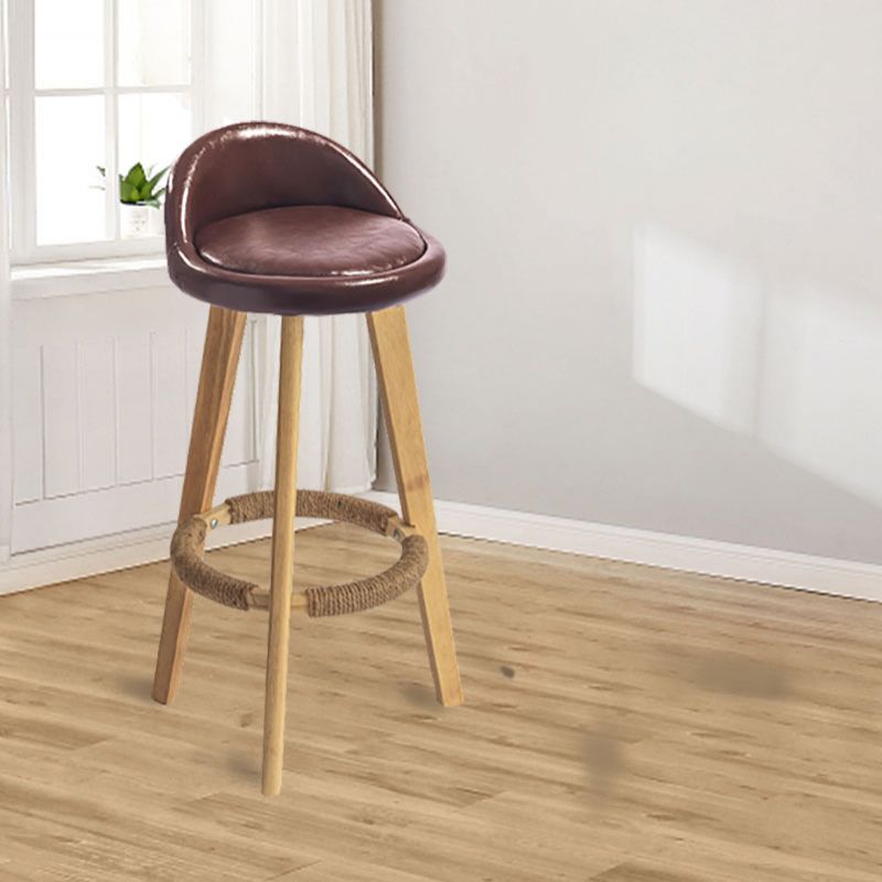 Low Back Armless Counter Stool Modern Bucket Seat Bar Chair with Footrest
