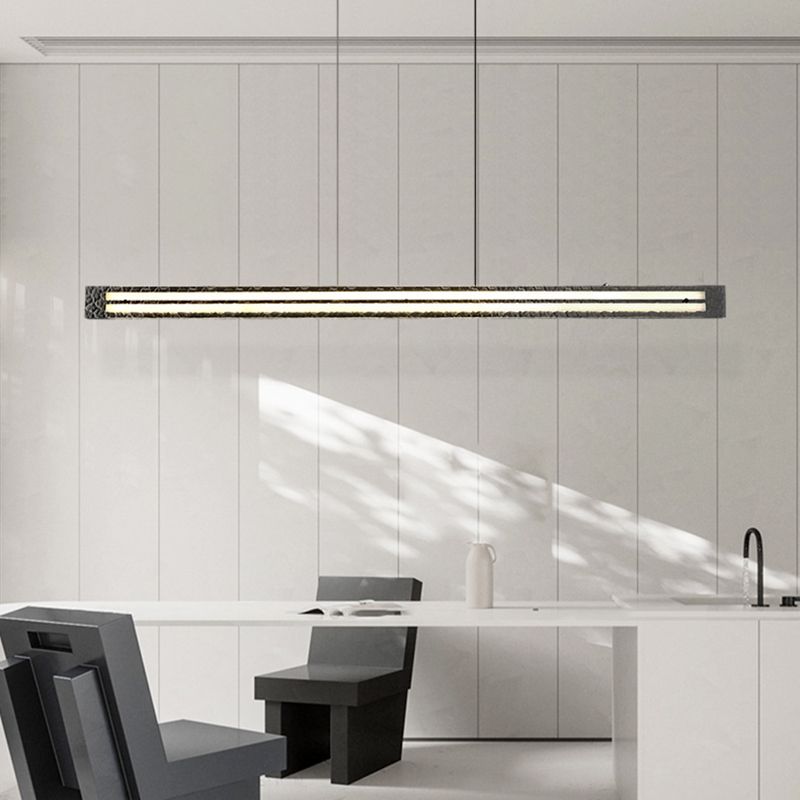 Glass Kitchen Island Lighting Black Modern Ceiling Light for Foyer