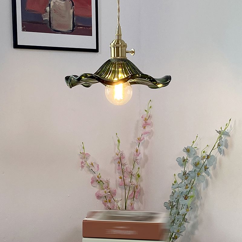 Luce a sospensione industriale a 1 luci di vetro appeso al soffitto per sala da pranzo