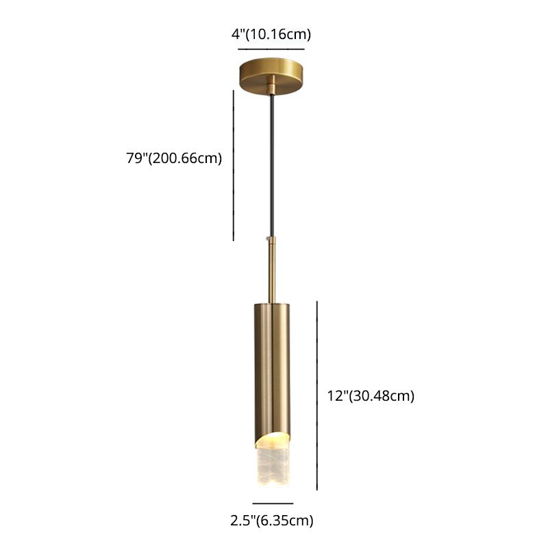 Bedroom Suspended Lighting Fixture Modern Style Hanging Light Kit with Tube Acrylic Shade