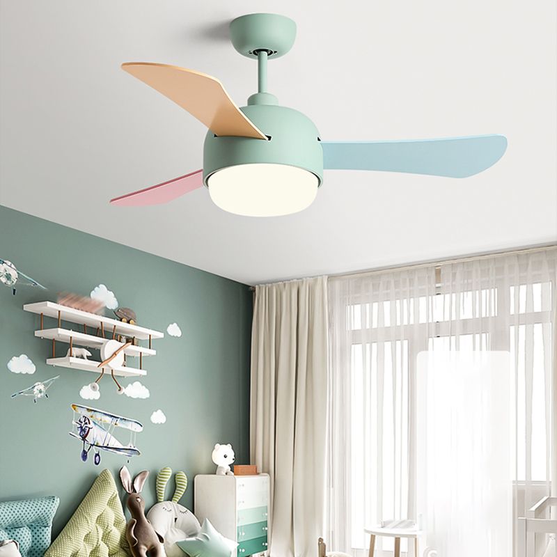 Modern Style Ceiling Fan Lamp Metal 1 Light Ceiling Fan Lighting for Study