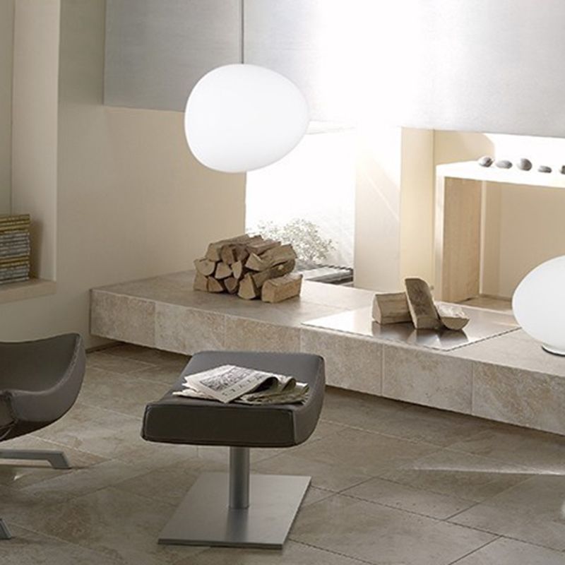 Style de style moderne ombre d'oeuf suspendu en verre léger 1 pendentif léger