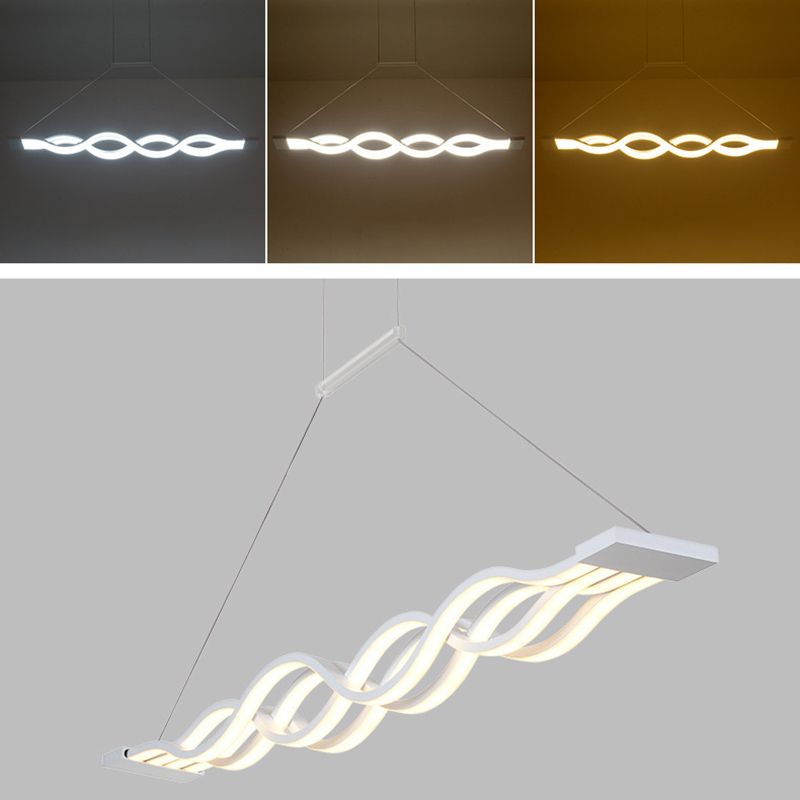 Waving Hanging Island Lights Ultra-Contemporary Acrylic Chandelier Lighting Fixtures for Restaurant