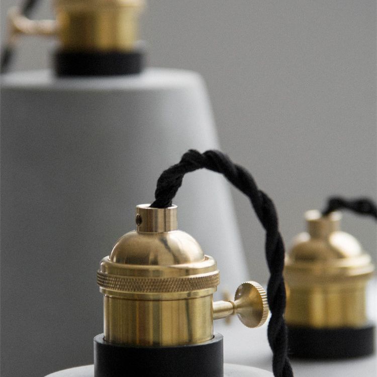 Brass Lamp Holder Cement Hanging Light 1-Light Nordic Simplicity Style Creative Lighting Pendant for Bedroom
