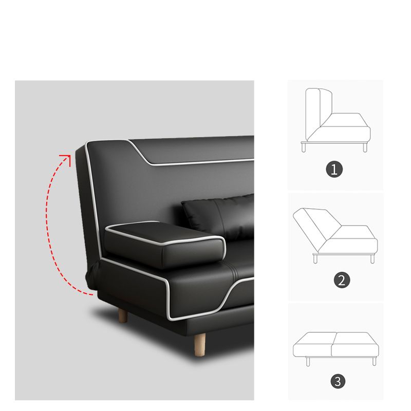 Contemporary Styled 33.46" Tall Sofa Bed Faux Leather Convertible Sofas