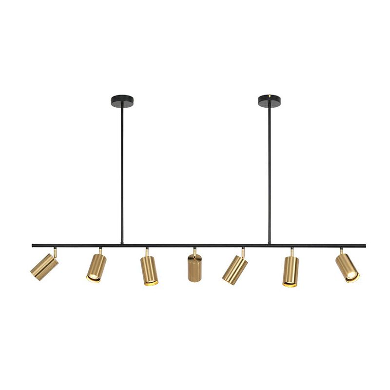 Spotlight a tubo oro elettroplato Postmodern Metal Island Affermazione per sala da pranzo