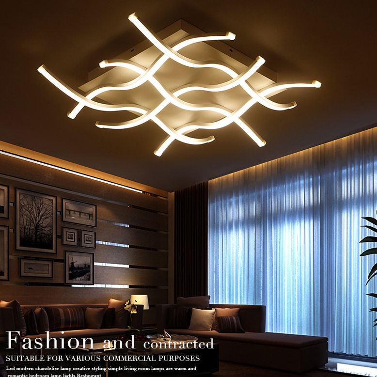 Tubos de metal minimalistas Luz de techo de montaje de lavado para sala de estar