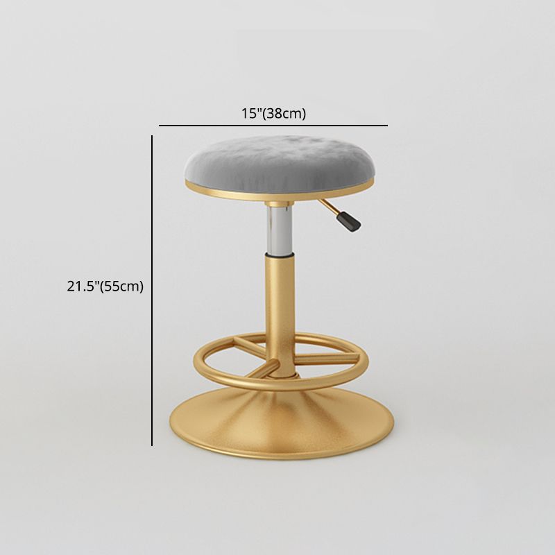 Nordic Glam Liftable Bar Stool Round Counter Bar Stool with Metal Legs