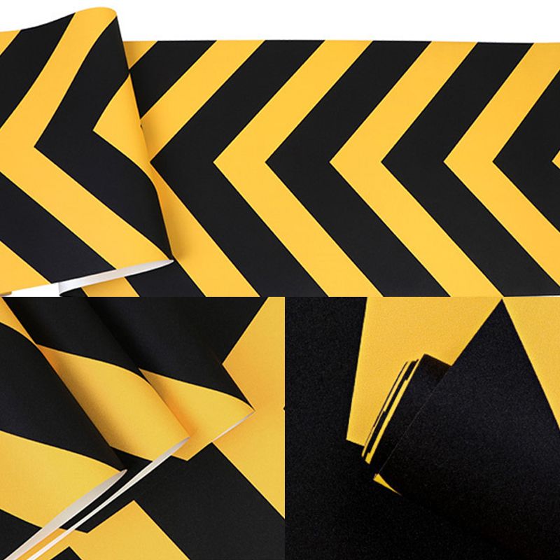 Geometries and Wave Wallpaper Waterproof Non-Pasted PVC Wall Decor in Light Color