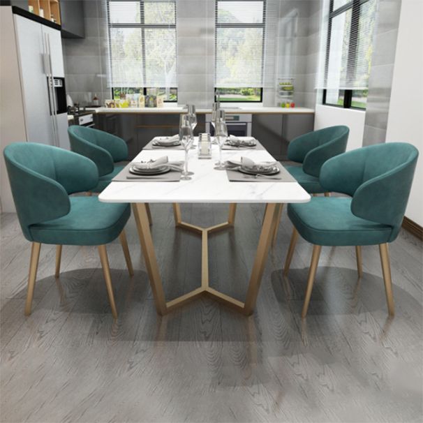 Contemporary Rectangle Table Set 1/2/5 Pieces Dining Set for Home