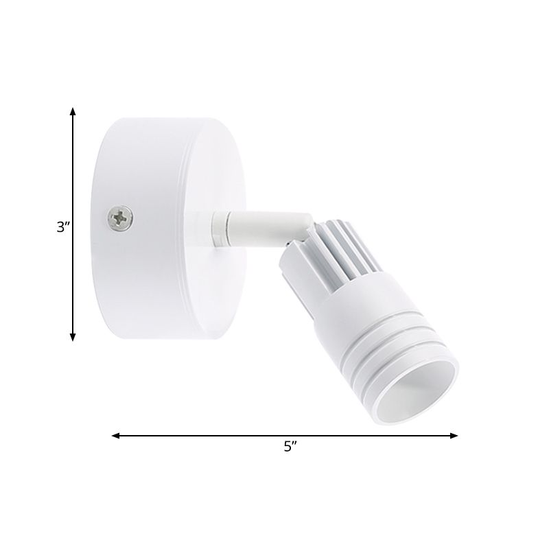 Cilindrische metalen wand gemonteerd licht Hedendaagse LED Black/White SCONCE LIMMUTE IN WART/WIT LICHT