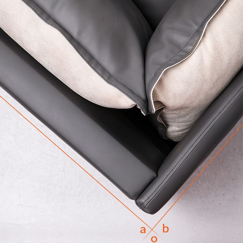 Nordic Style Leather Sofa Square Tufted Sofa for Living Room