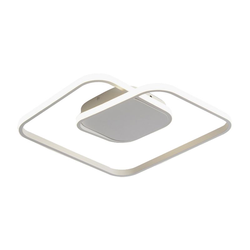 Plafonnier carré encastré contemporain acrylique blanc/noir/or plafonnier LED moderne pour chambre à coucher en blanc chaud/blanc