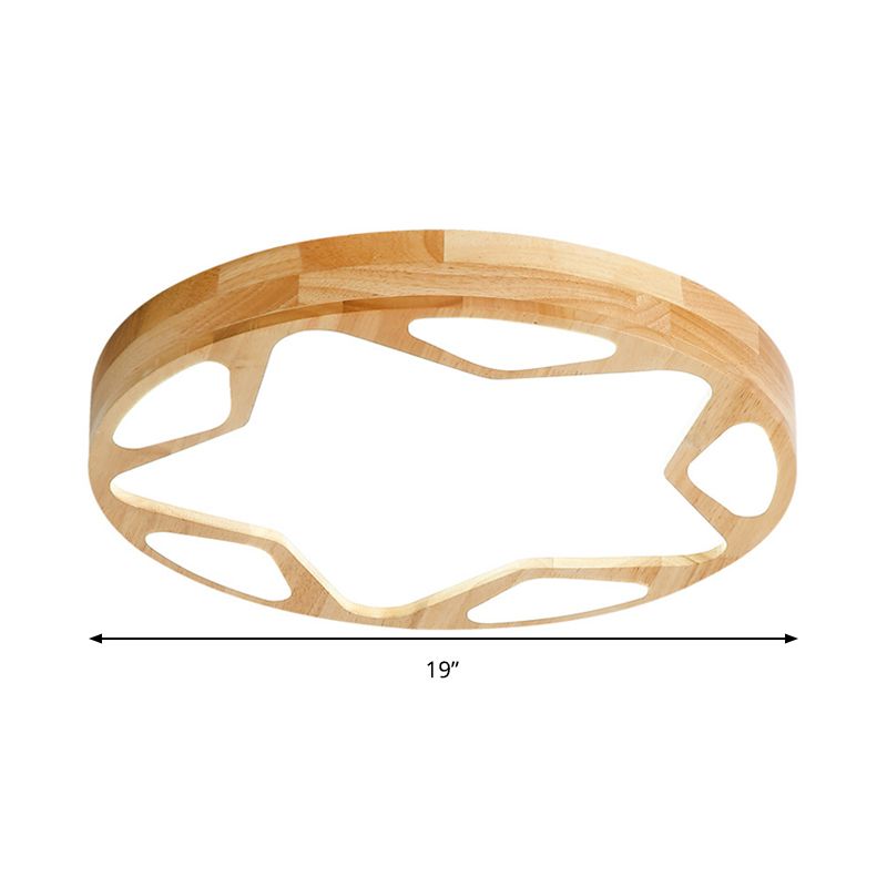 Kleuterschoolster spoelplafond licht hout acryl acryl moderne led plafondlamp in beige