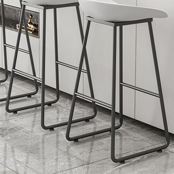 Modern Milk Tea Shop Footrest Barstool Matte Finish Plastic Stool