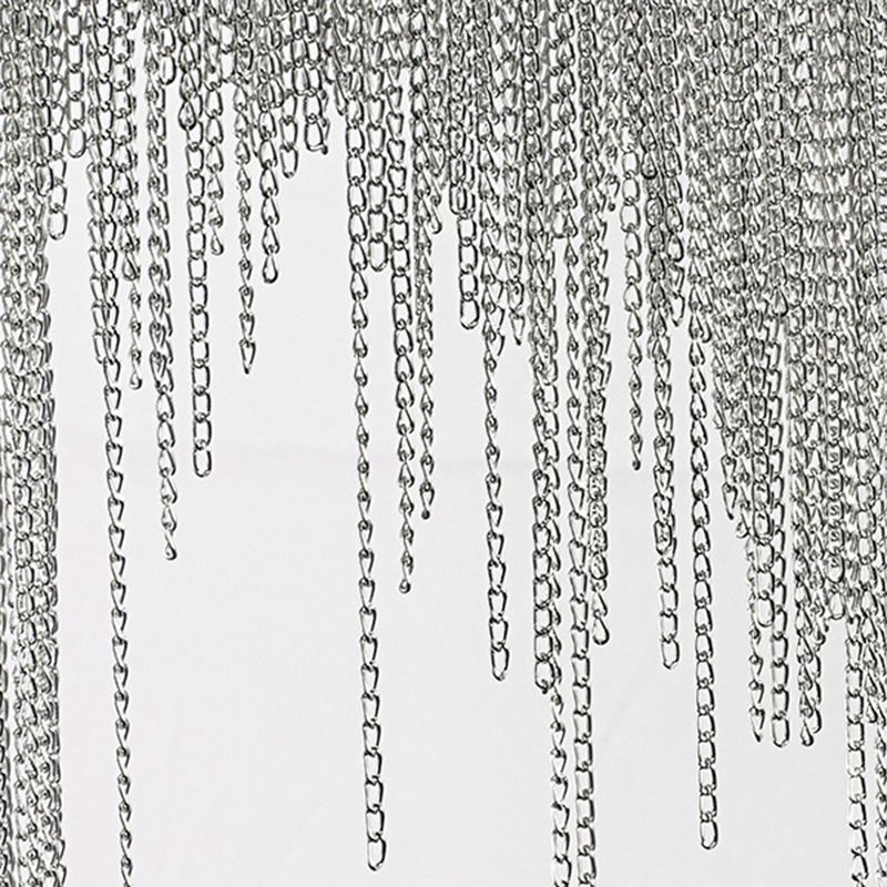 Chrome Postmodern Linear Lighting Fixtures Tassel Aluminum Down Lighting Pendant