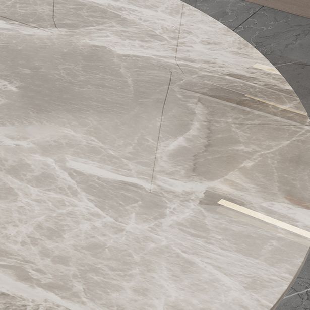 53'' Luxury Sintered Stone Dining Table Extendable Rectangle Table with Metal Pedestal