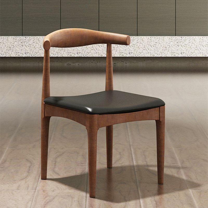 Sillas de comedor modernas con respaldo abierto, sillas laterales sin brazos con patas de madera