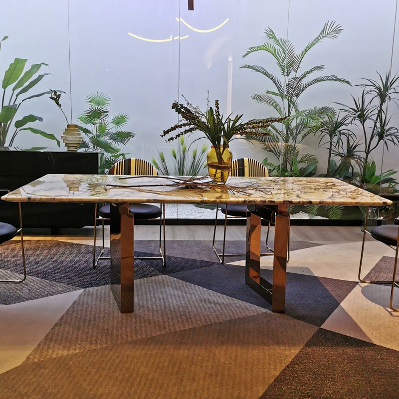 Rectangle Sled Base Dining Room Table Contemporary Dining Table