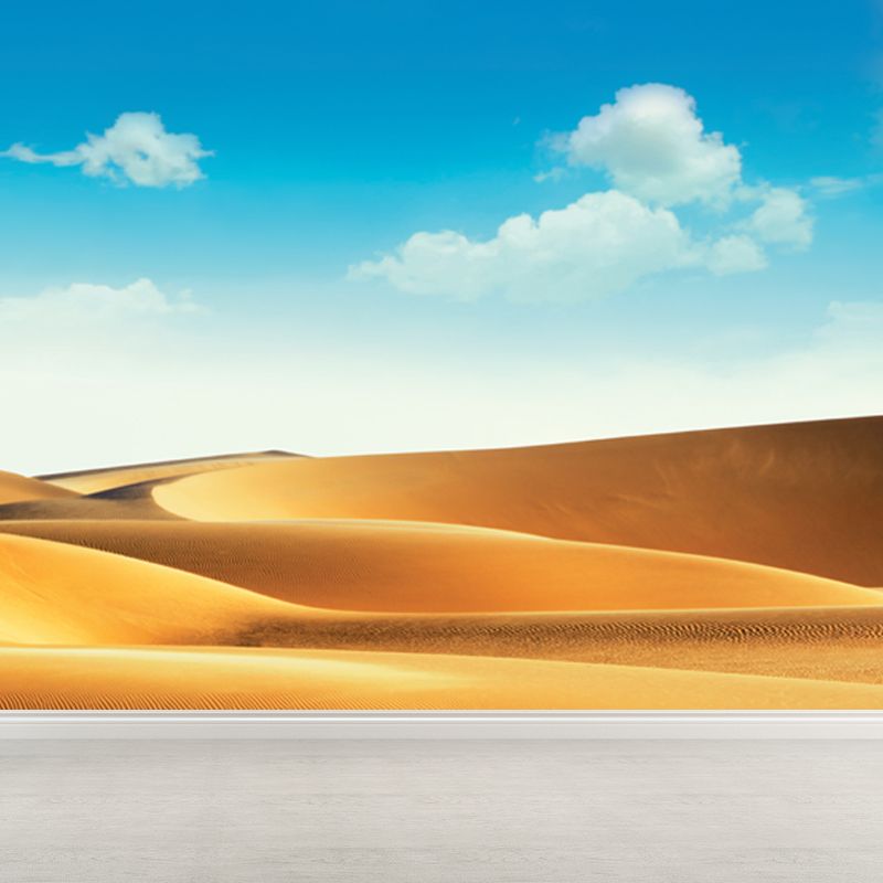 Large Desert Wall Mural Decal Modern Splendid Dune and Sky Wall Covering in Blue