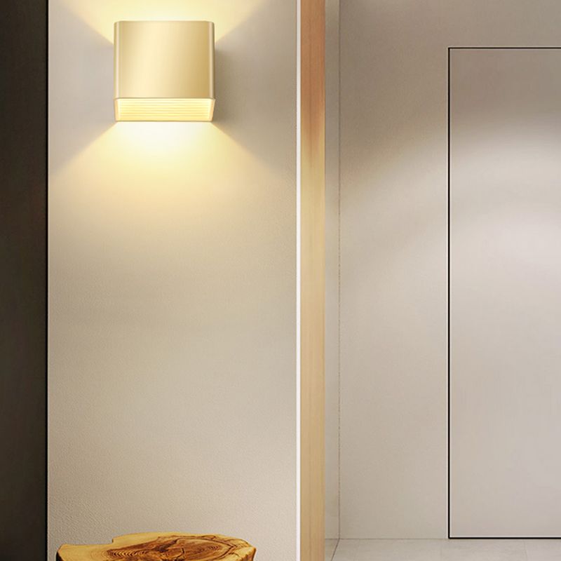 Metal Square Wall Sconces Contemporary Style 2 Lights Wall Washer Sconce