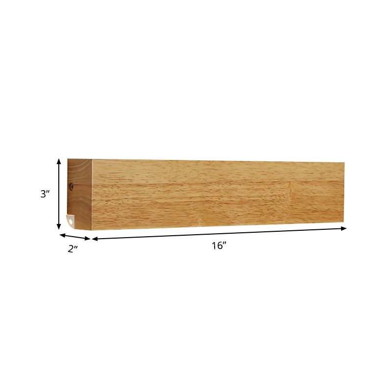 Modern Linear Wooden Wall Sconce Lamp 1-Light LED Down Lighting Fixture for Bedroom
