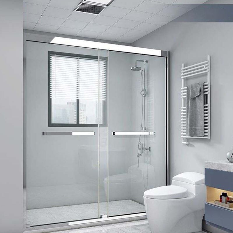 Contemporary Stainless Steel Frame Shower Bath Door Double Sliding Shower Door