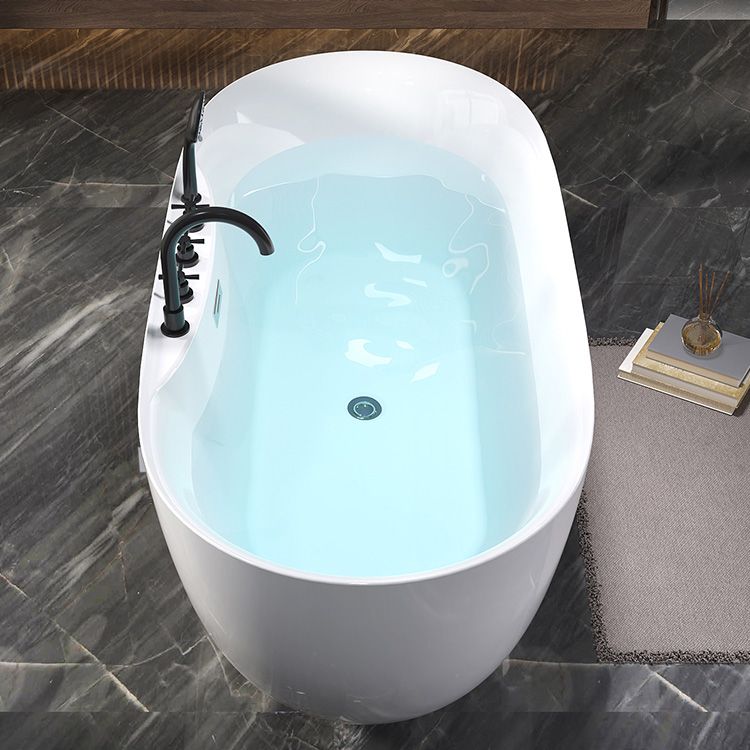 Modern Antique Finish Bathtub Stand Alone Soaking Oval Bath Tub