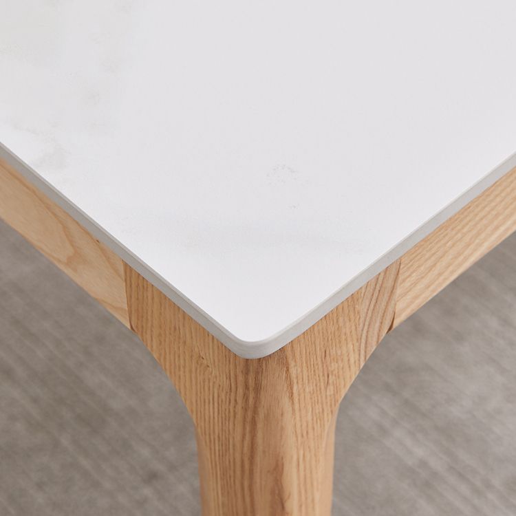 Dining Room Set Minimalist with Solid Wood Table and Upholstered Chairs