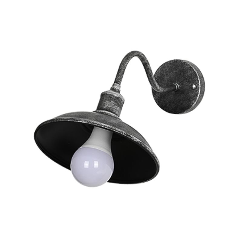 Industrial Wall Sconce Geometric Shape Wall Light with Metal Shade for Courtyard