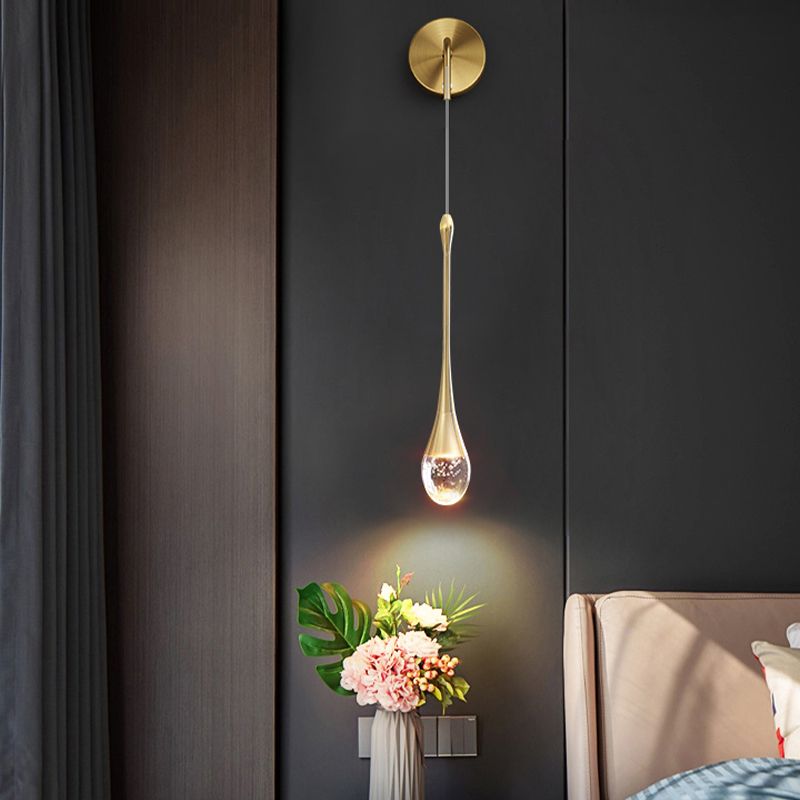 Unique Shape Crystal Wall Light Modern Style 1 Light Wall Mount Light for Bedroom