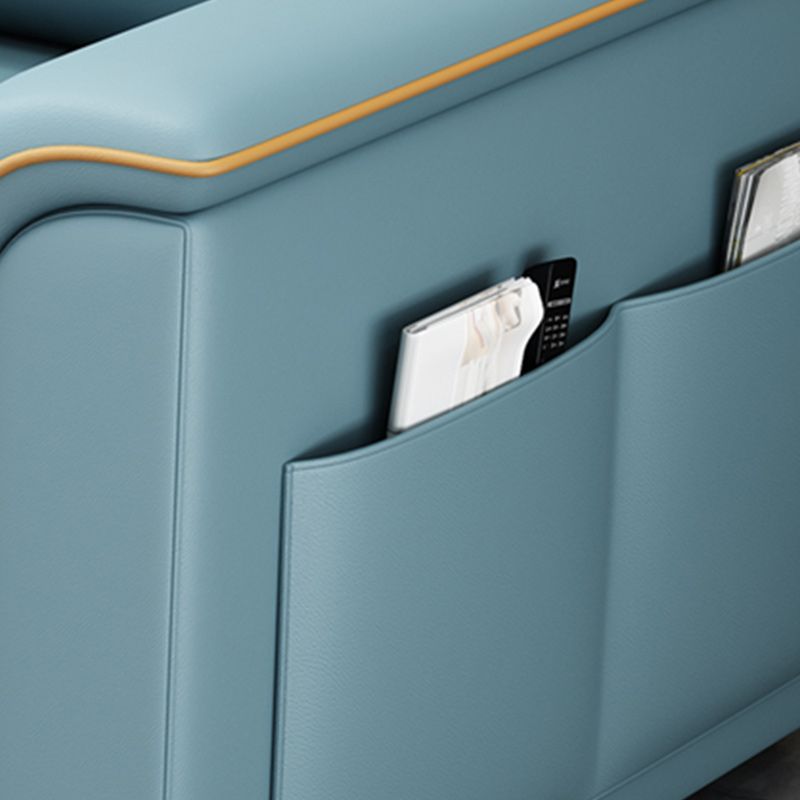 Glam Blue Sleeper Sofa Pillow Included Futon Sleeper Sofa Bed with Storage