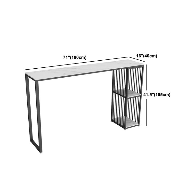 1/2/3 Pieces Bar Table Set Modern Rectangle Sintered Stone Bar Table with Low Back Stools