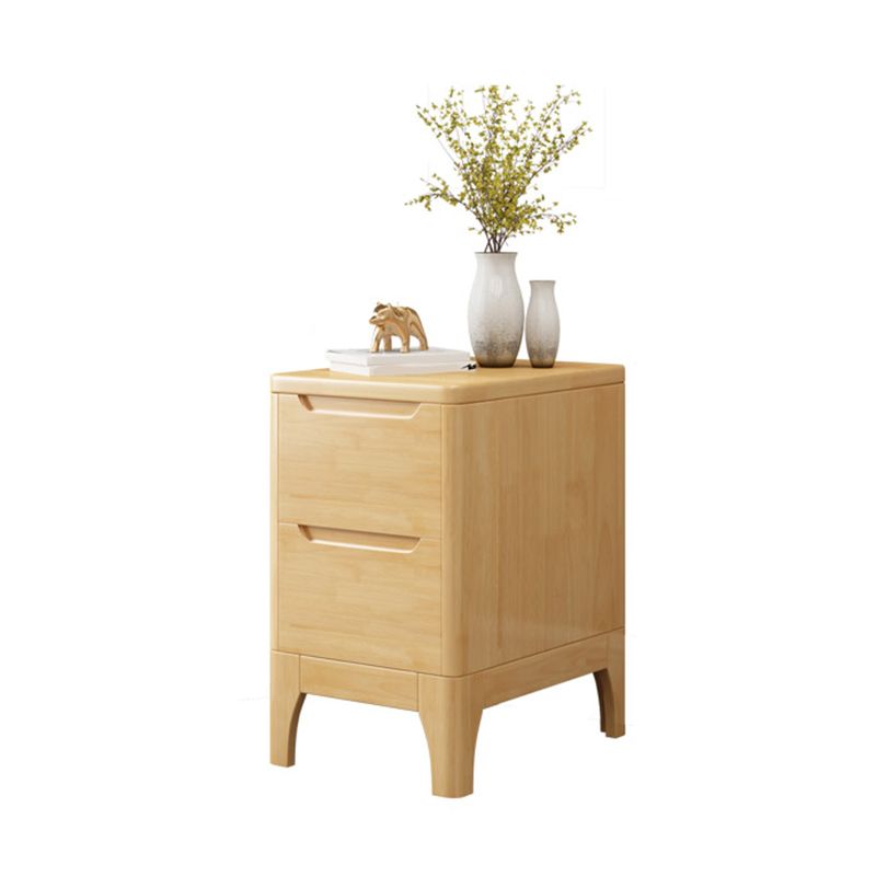 Modern Accent Table Nightstand Solid Wood Nightstand with Drawers