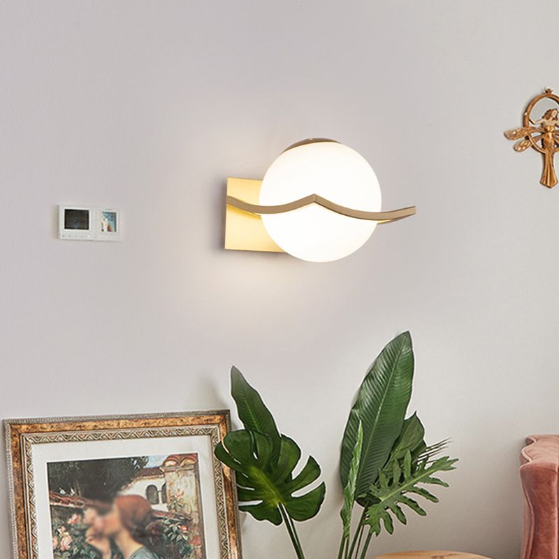 Luminaires d'éclairage en verre de style simple, une lampe murale de tête pour la chambre