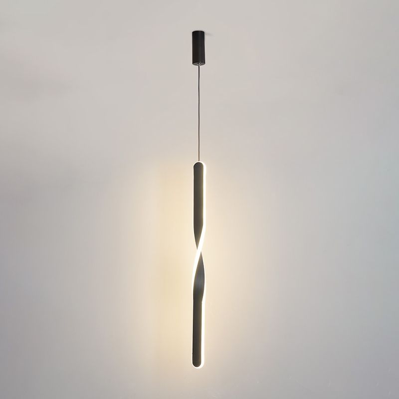 Minimalism LED Pendant Light Acrylic 1-Light Linear Down Lighting for Bedroom