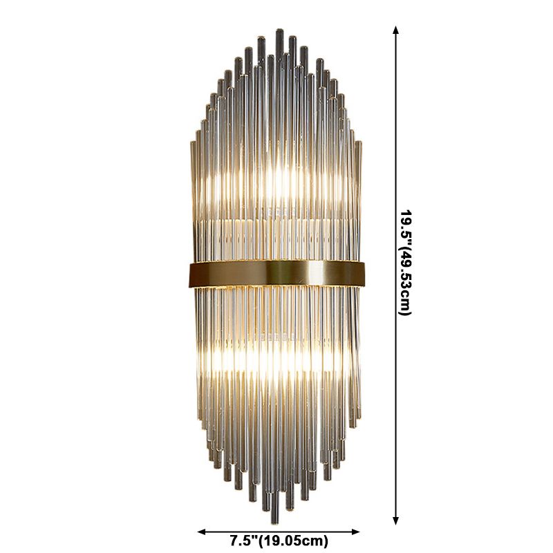 Geometrischer Schatten 2-Lights Wandleuchten Moderner Kristallwandmontageleuchte in Messing