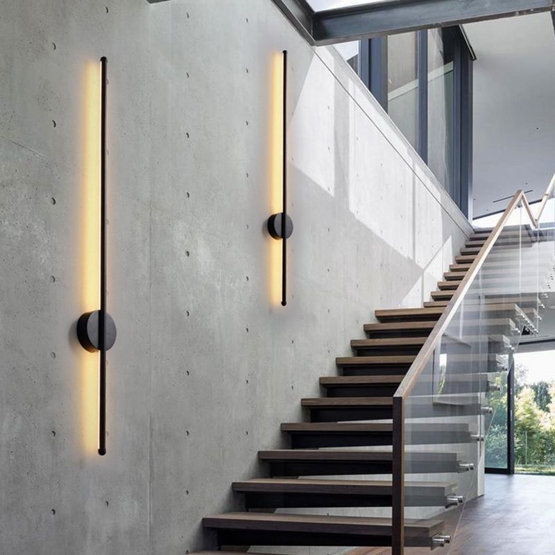 Lineare Form Metall Wandleuchten moderner Stil 1 Lichtwandbeleuchtung