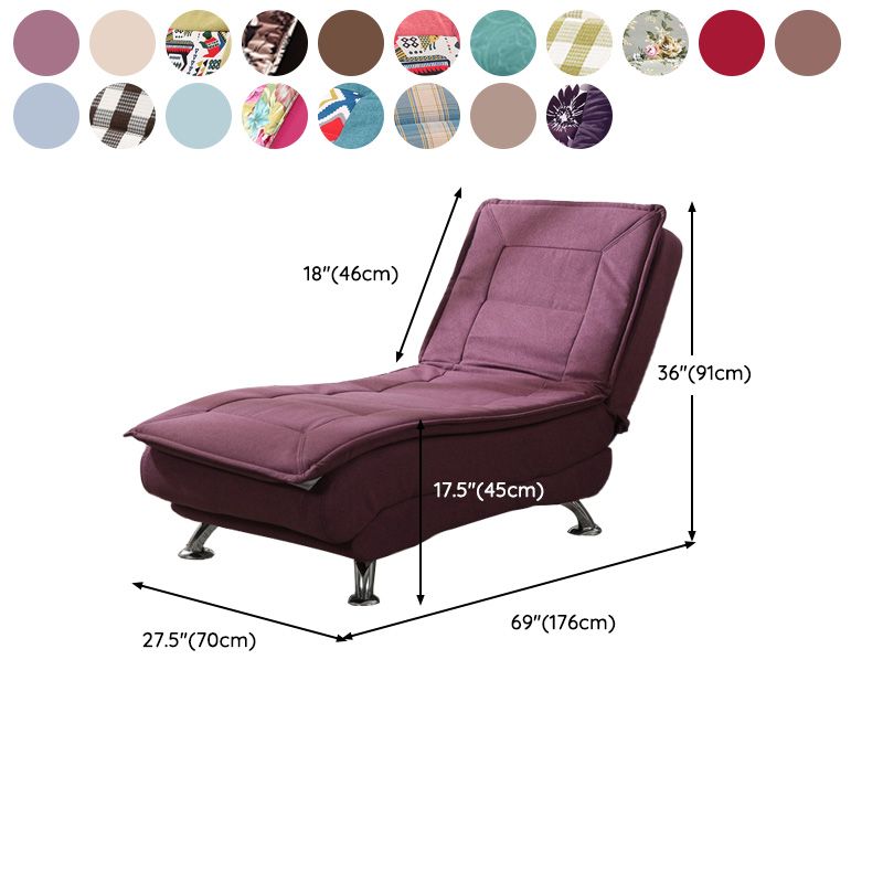 Modern Cotton Blend Lounge Chair Armless Adjustable Sleeper Chair Bed