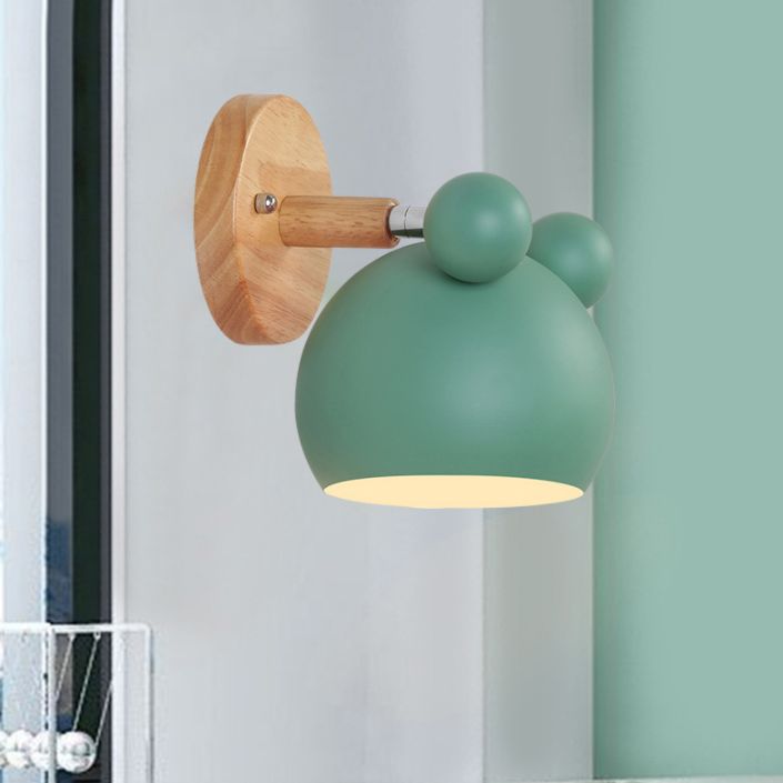 Nordic Modern Simple Children Style Panda Macaron Bedroom Wall Lamp