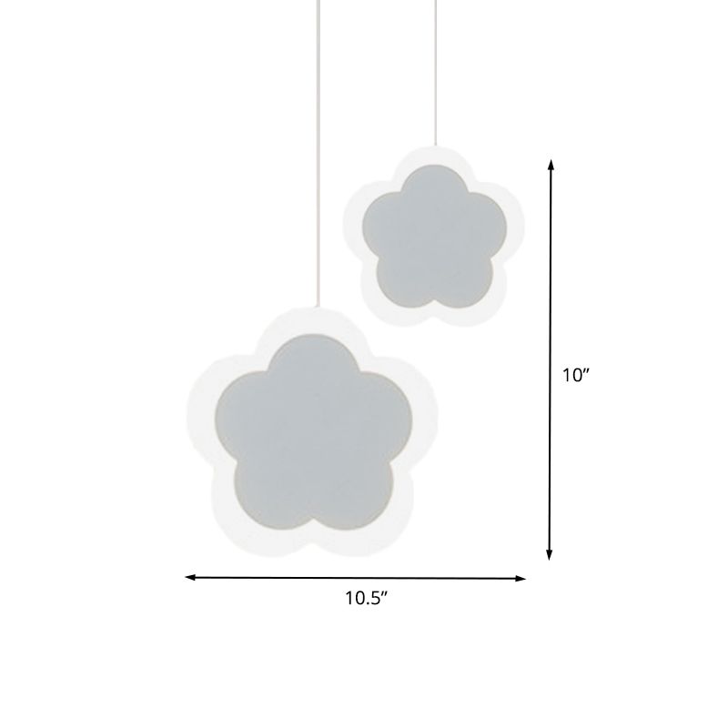 Fleur en acrylique pendentif lumière contemporain LED de suspension de plafond blanc en lumière chaude / blanche
