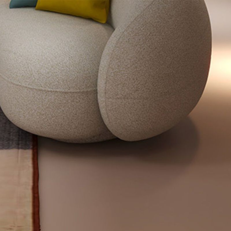 Contemporary Tight Back Settee Bench Curved Settee Couch in Grey/white