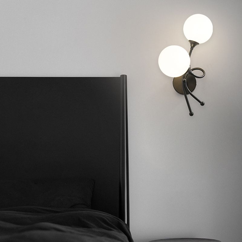 Chambre à coucher simple luminaires d'éclairage en verre blanc éclairage mural