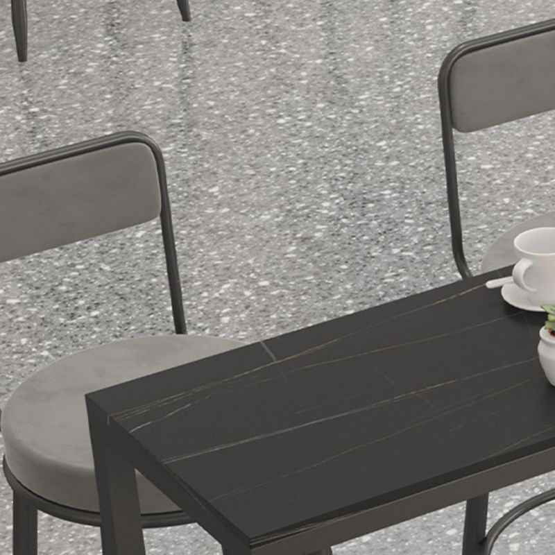 Modern 1/2/7 Pieces Bar Table Set Rectangle Stone Counter Table with Stools for Balcony