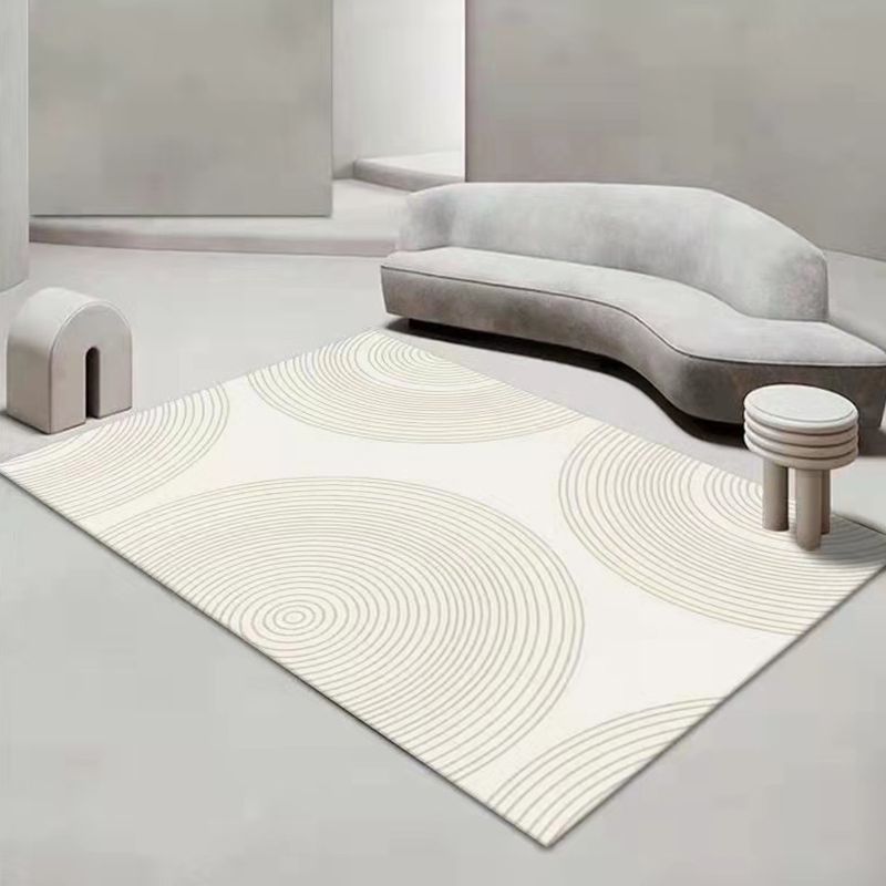 Nordic Style Rug Polyester Color Block Carpet Non-Slip Backing Rug for Bedroom