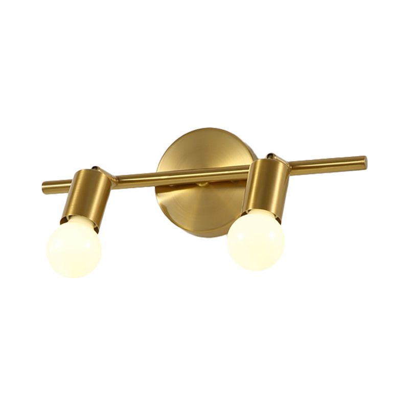Metal Brass Wall Sconce Linear LED 2/3/4-Bulb Traditional Vanity Wall Light for Bathroom