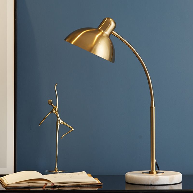 Dome 1 Light Table Lamp Mid Century Modern Metal Night Table Lamps for Study Room